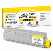 Compatible OKI C532dn C542dn MC563dn MC573dn Amarillo Cartucho de Toner  46490605 / 46490401