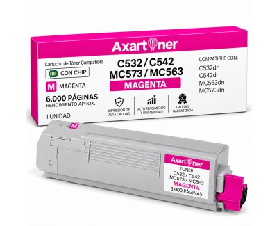Compatible OKI C532dn C542dn MC563dn MC573dn Magenta Cartucho de Toner 46490606 / 46490402