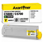Compatible OKI C5600 / C5700 Amarillo Cartucho de Toner 43381905