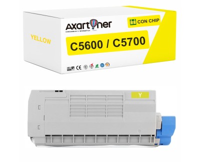 Compatible OKI C5600 / C5700 Amarillo Cartucho de Toner 43381905