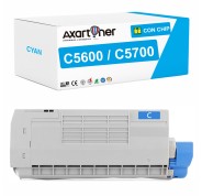 Compatible OKI C5600 / C5700 Cyan Cartucho de Toner 43381907