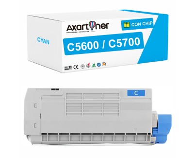 Compatible OKI C5600 / C5700 Cyan Cartucho de Toner 43381907