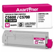 Compatible OKI C5600 / C5700 Magenta Cartucho de Toner 43381906