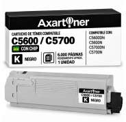 Compatible OKI C5600 / C5700 Negro Cartucho de Toner 43324408