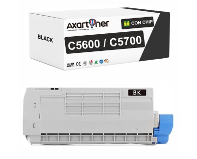 Compatible OKI C5600 / C5700 Negro Cartucho de Toner 43324408