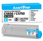 Compatible OKI C5650 C5650DN C5650N C5750 C5750DN C5750N Cyan Cartucho de Toner 43872307