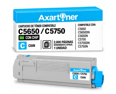 Compatible OKI C5650 C5650DN C5650N C5750 C5750DN C5750N Cyan Cartucho de Toner 43872307