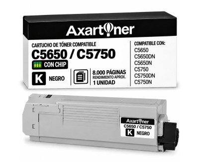 Compatible OKI C5650 C5650DN C5650N C5750 C5750DN C5750N Negro Cartucho de Toner 43865708