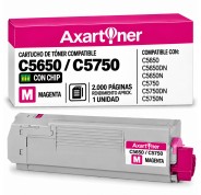 Compatible OKI C5650 C5650DN C5650N C5750 C5750DN C5750NMagenta Cartucho de Toner 43872306