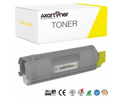 Compatible OKI C5800 / C5900 / C5550MFP Amarillo Cartucho de Toner 43324421