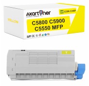 Compatible OKI C5800 / C5900 / C5550MFP Amarillo Cartucho de Toner 43324421