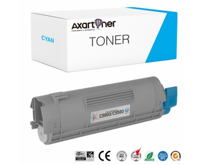 Compatible OKI C5800 / C5900 / C5550MFP Cyan Cartucho de Toner 43324423