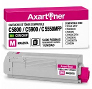 Compatible OKI C5800 / C5900 / C5550MFP Magenta Cartucho de Toner 43324422