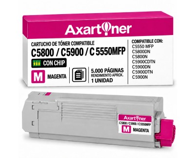 Compatible OKI C5800 / C5900 / C5550MFP Magenta Cartucho de Toner 43324422