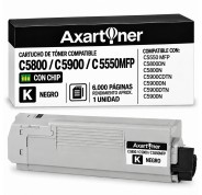 Compatible OKI C5800 / C5900 / C5550MFP Negro Cartucho de Toner 43324424