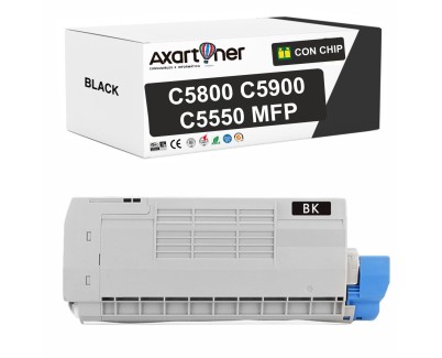 Compatible OKI C5800 / C5900 / C5550MFP Negro Cartucho de Toner 43324424