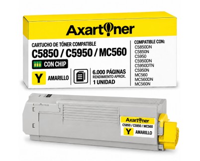 Compatible OKI C5850 / C5950 / MC560 Amarillo Cartucho de Toner 43865721