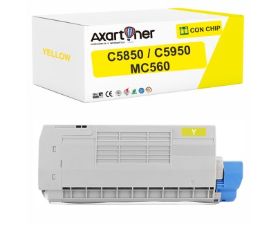 Compatible OKI C5850 / C5950 / MC560 Amarillo Cartucho de Toner 43865721