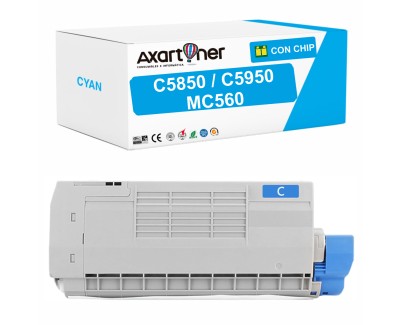 Compatible OKI C5850 / C5950 / MC560 Cyan Cartucho de Toner 43865723