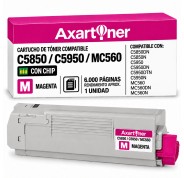 Compatible OKI C5850 / C5950 / MC560 Magenta Cartucho de Toner 43865722