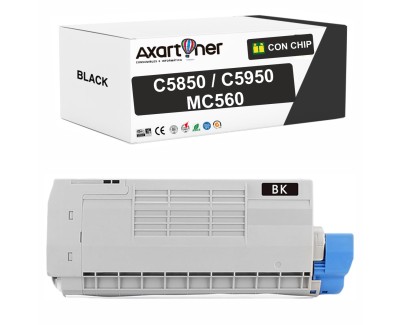Compatible OKI C5850 / C5950 / MC560 Negro Cartucho de Toner 43865724