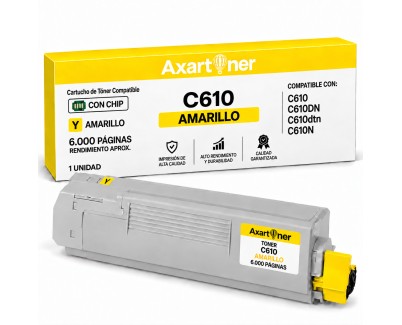 Compatible OKI C610 C610dn C610dtn C610n Amarillo Cartucho de Toner 44315305