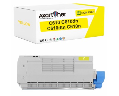 Compatible OKI C610 C610dn C610dtn C610n Amarillo Cartucho de Toner 44315305