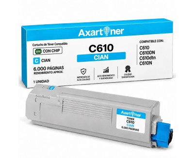 Compatible OKI C610 C610dn C610dtn C610n Cyan Cartucho de Toner 44315307