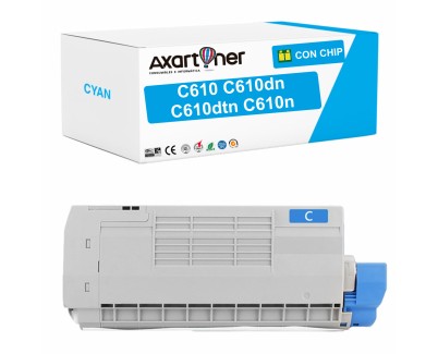 Compatible OKI C610 C610dn C610dtn C610n Cyan Cartucho de Toner 44315307