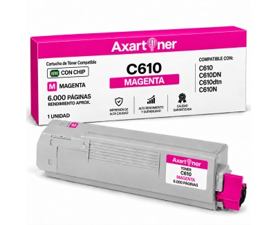 Compatible OKI C610 C610dn C610dtn C610n Magenta Cartucho de Toner 44315306