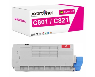 Compatible OKI C801 / C821 Magenta Cartucho de Toner 44643002