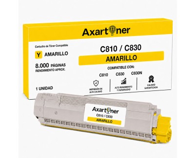 Compatible OKI C810 / C830 Amarillo Cartucho de Toner 44059105