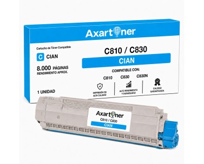 Compatible OKI C810 / C830 Cyan Cartucho de Toner 44059107