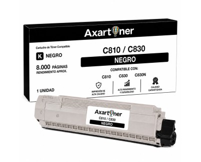 Compatible OKI C810 / C830 Negro Cartucho de Toner 44059108