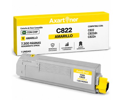 Compatible OKI C822 Amarillo Cartucho de Toner 44844613