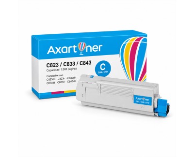 Compatible OKI C823 / C833 / C843 Cyan Cartucho de Toner 46471103