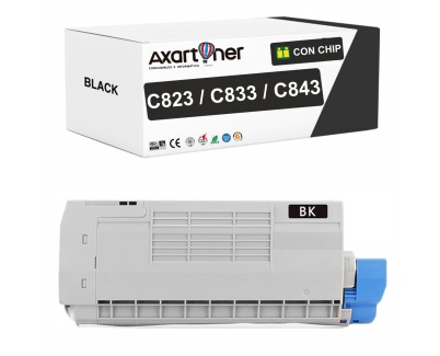 Compatible OKI C823 / C833 / C843 Negro Cartucho de Toner 46471104