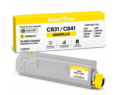 Compatible OKI C831 / C841 Amarillo Cartucho de Toner 44844505
