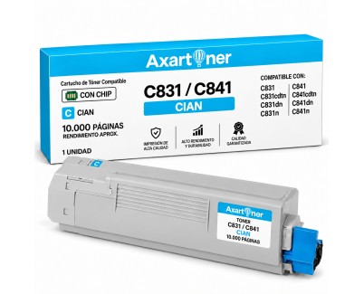 Compatible OKI C831 / C841 Cyan Cartucho de Toner 44844507