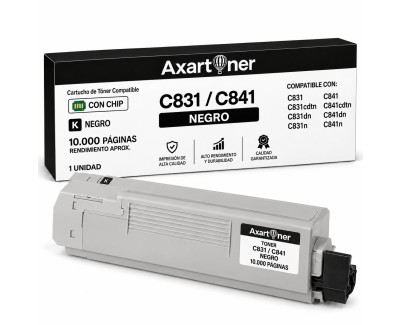 Compatible OKI C831 / C841 Negro Cartucho de Toner 44844508