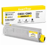 Compatible OKI C833 / C843 Amarillo Cartucho de Toner 46443101