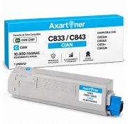 Compatible OKI C833 / C843 Cyan Cartucho de Toner 46443103