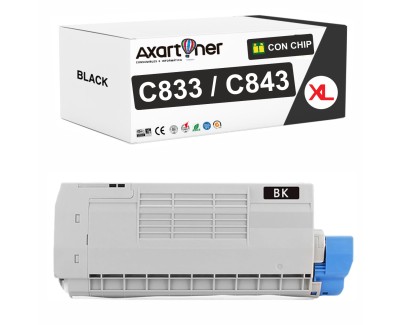 Compatible OKI C833 / C843 Negro Cartucho de Toner 46443104