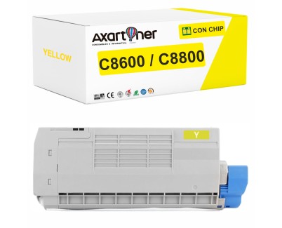 Compatible OKI C8600 / C8800 Amarillo Cartucho de Toner 43487709