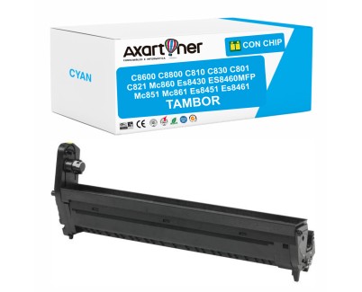 Compatible OKI C8600 / C8800 / C810 / C830 / C801 / C821 / MC860 / ES8430 / ES8460MFP / MC851 / MC861 / ES8451 / ES8461 Cyan Tambor de Imagen (Drum)