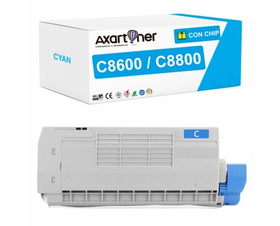 Compatible OKI C8600 / C8800 Cyan Cartucho de Toner 43487711
