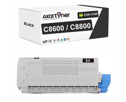 Compatible OKI C8600 / C8800 Negro Cartucho de Toner 43487712