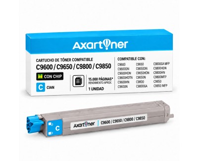 Compatible OKI C9600, C9650, C9800, C9850 Cyan Cartucho de Toner 42918915