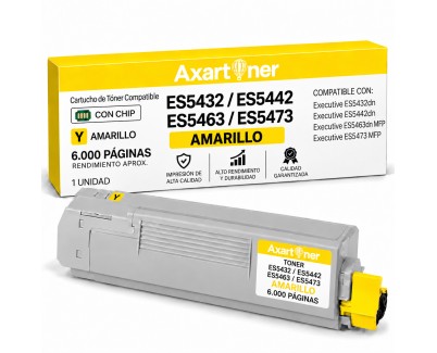 Compatible OKI ES5432 / ES5442 / ES5463 / ES5473 Amarillo Cartucho de Toner 46490621
