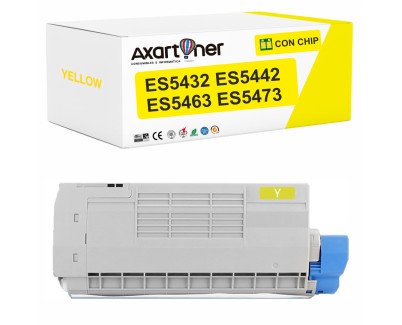 Compatible OKI ES5432 / ES5442 / ES5463 / ES5473 Amarillo Cartucho de Toner 46490621